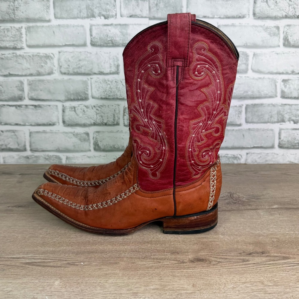 Pastizal Two Tone Embroidered Leather Cowboy Boots 12